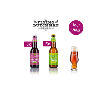 Award winning Alcohol-Free beers -10 flessen (2 x 5 ) plus Flying Dutchman glas